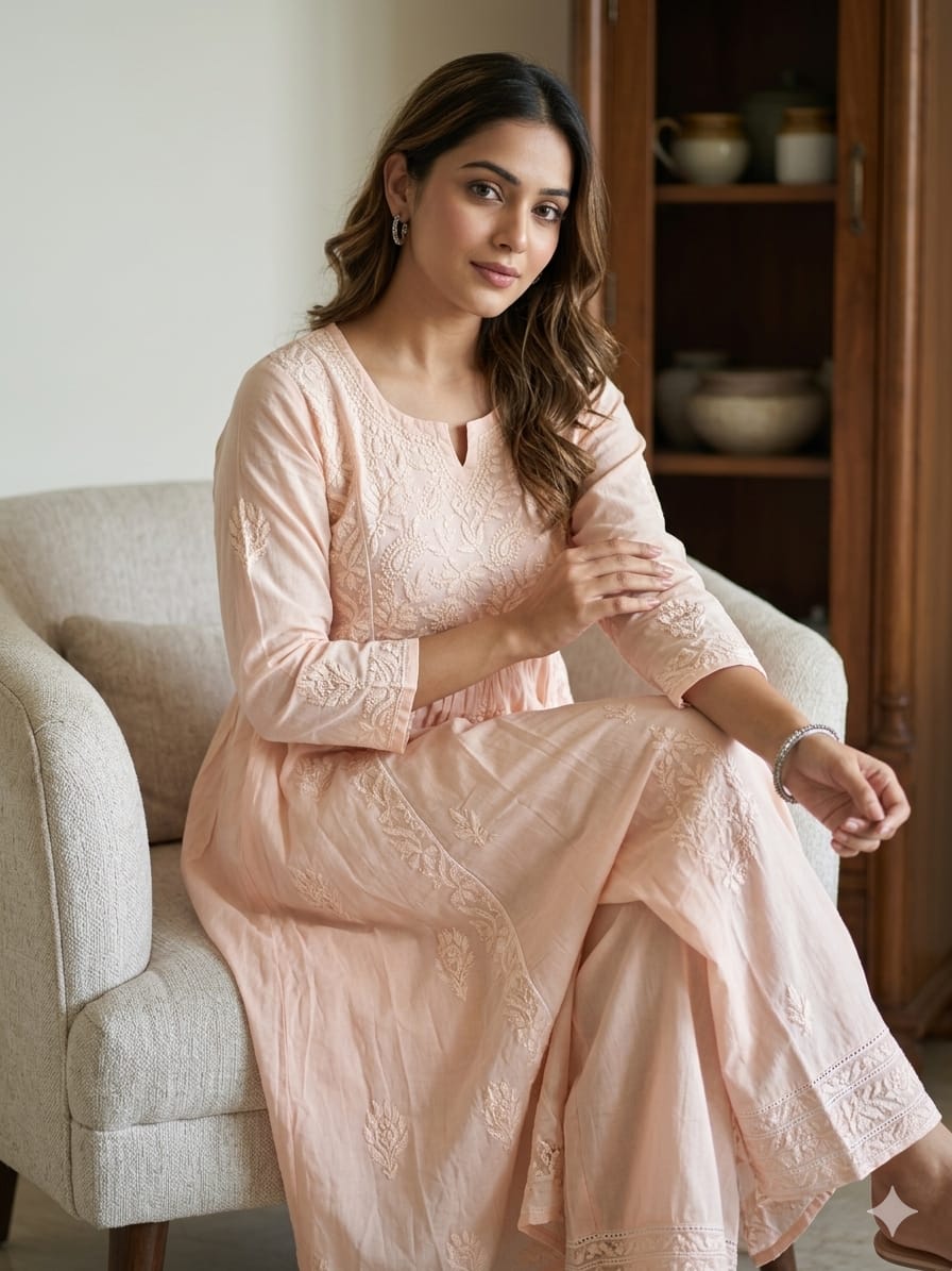 Nakhre chikankari co-ord set