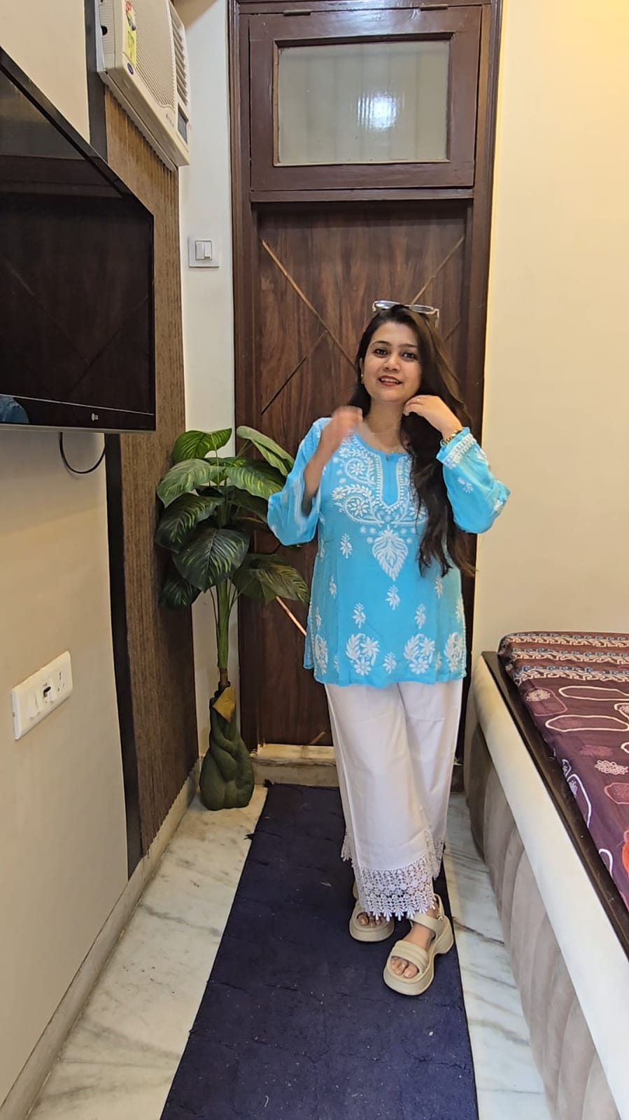 Aqua Short Kurti Set